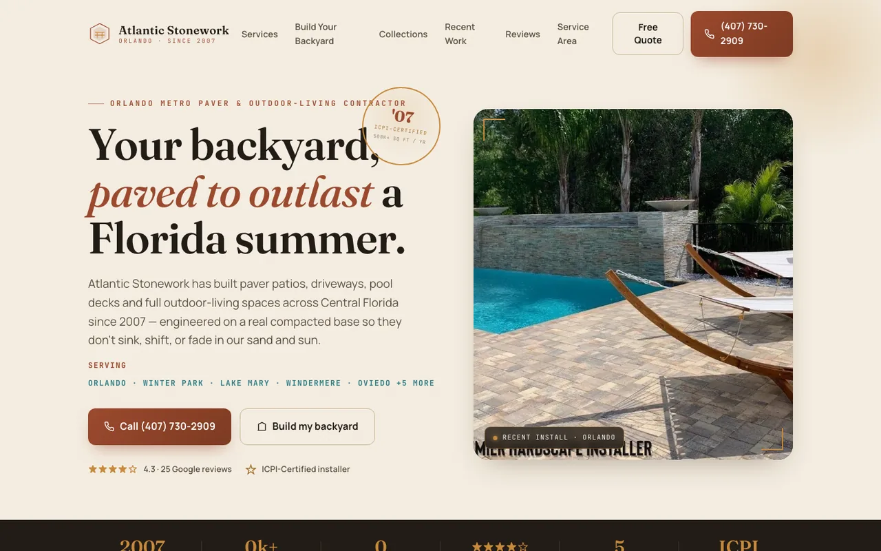 Atlantic Stonework CFL — website design by Kelly WM
