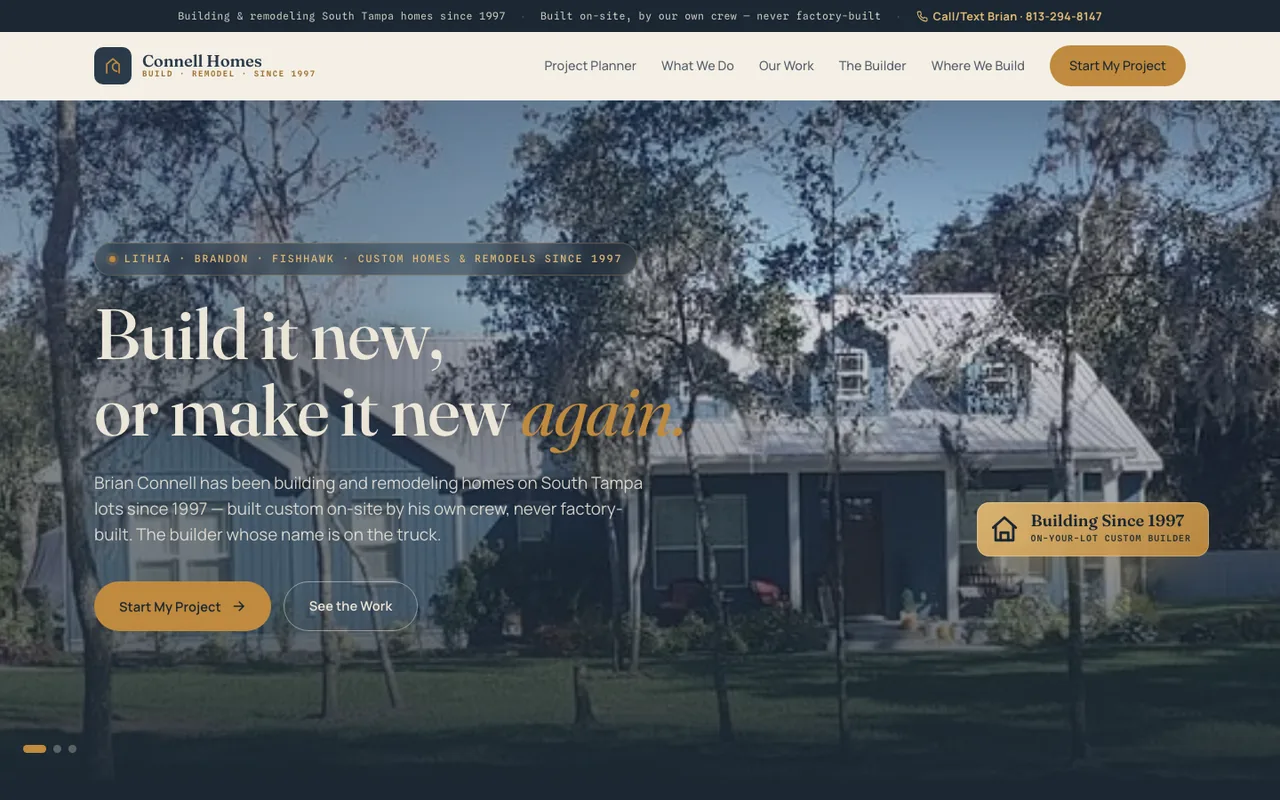 Connell Homes, Inc. — website design by Kelly WM
