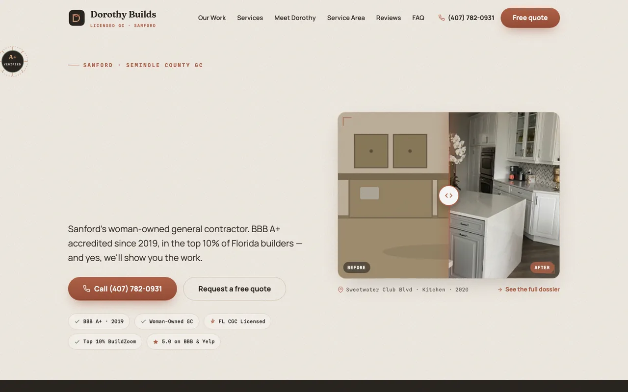 Dorothy Builds LLC — website design by Kelly WM