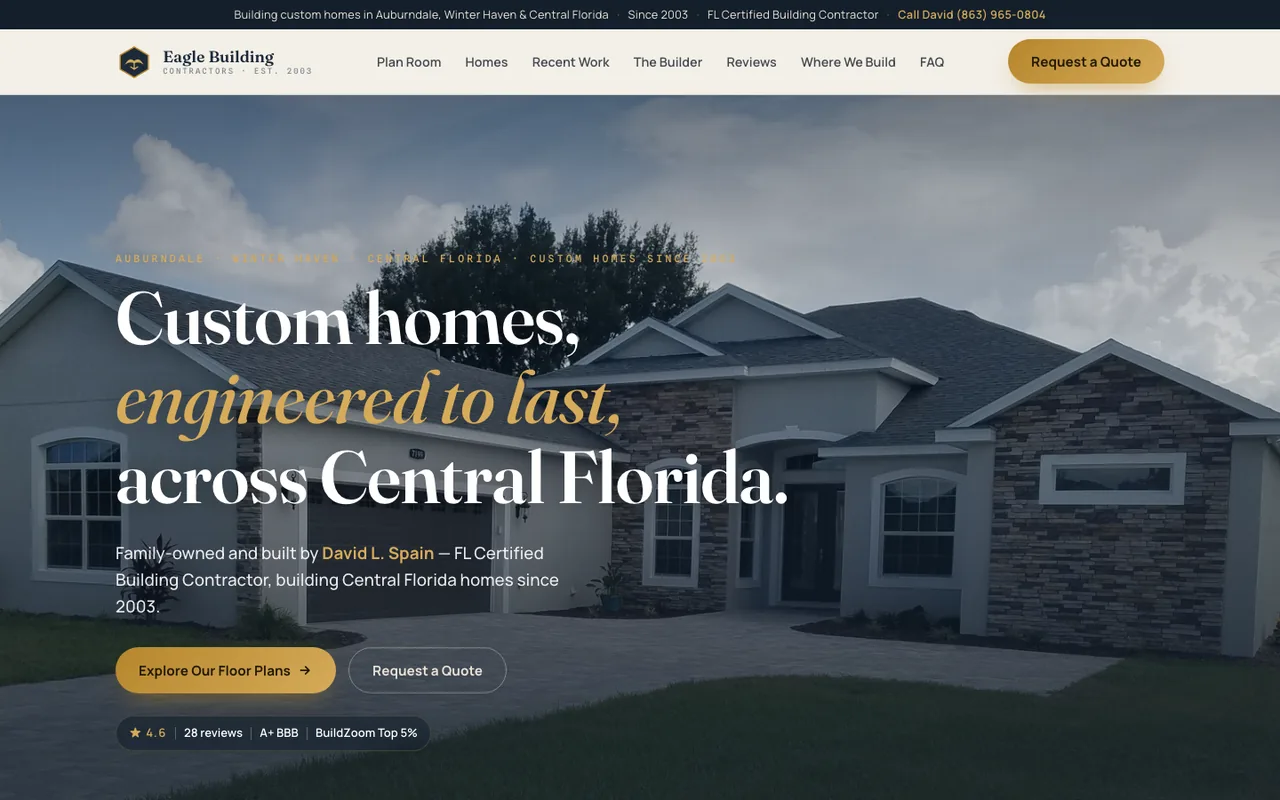 Eagle Building Contractors — website design by Kelly WM