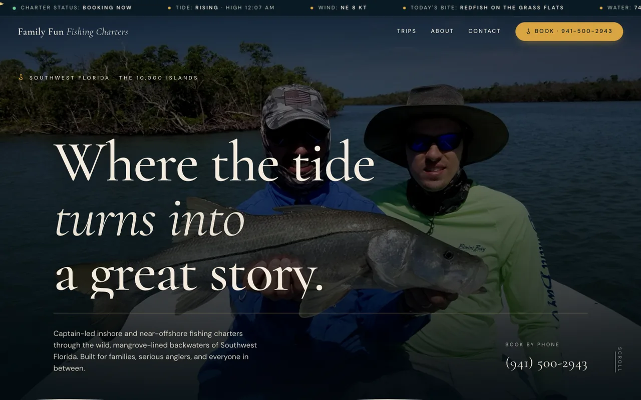 Family Fun Fishing Charters — website design by Kelly WM