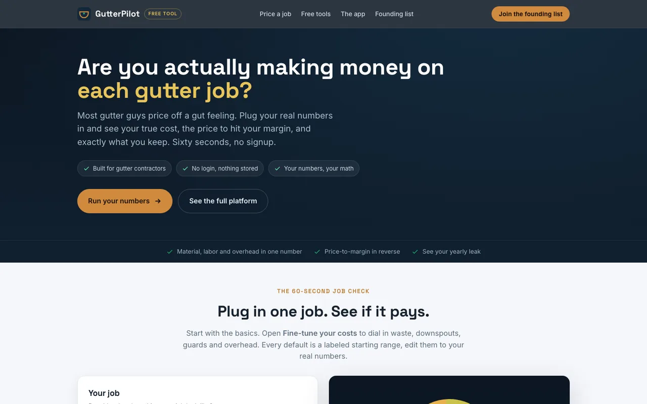 GutterPilot — website design by Kelly WM