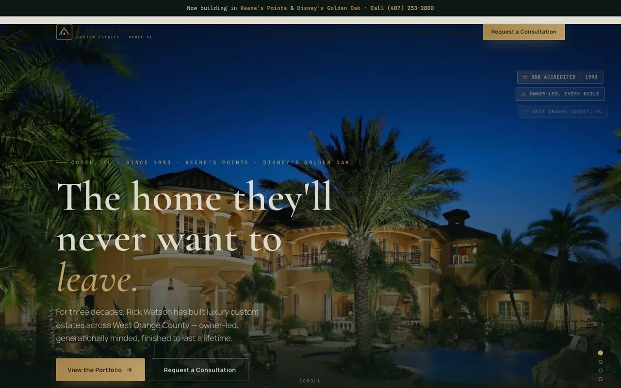 J. Richard Watson Construction — website design by Kelly WM