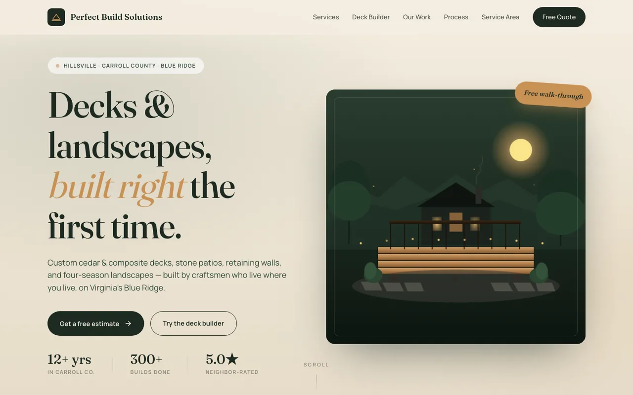 Perfect Build Solutions — website design by Kelly WM
