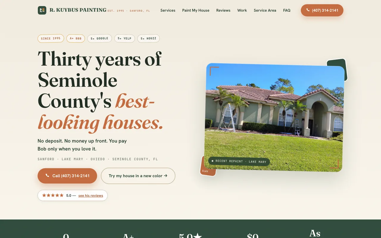 R. Kuybus Painting — website design by Kelly WM