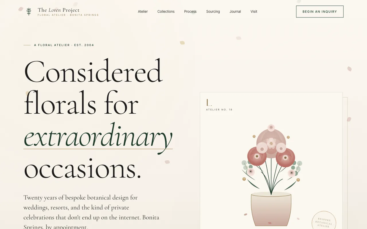 The Loren Project — website design by Kelly WM