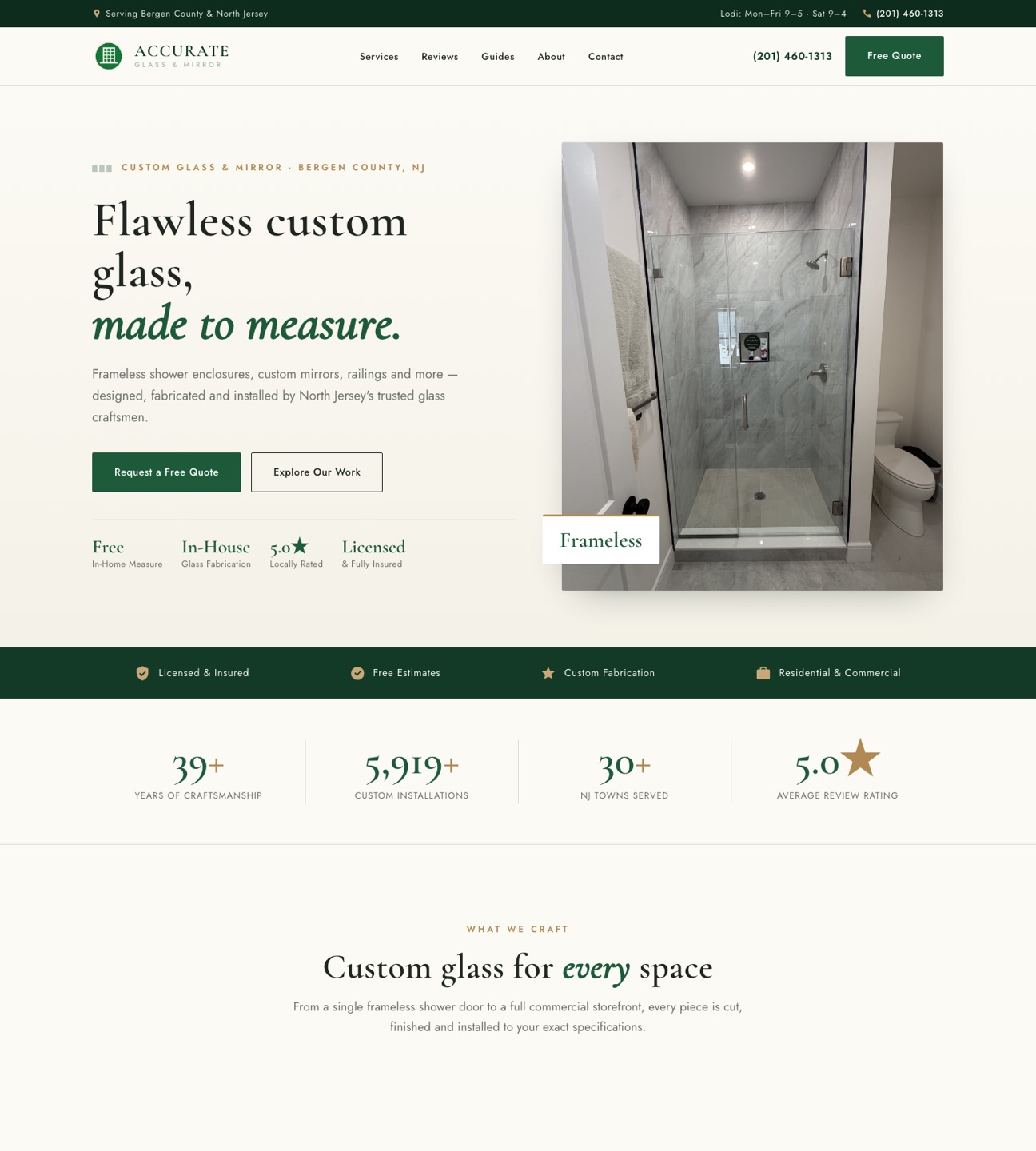 Accurate Glass & Mirror — homepage