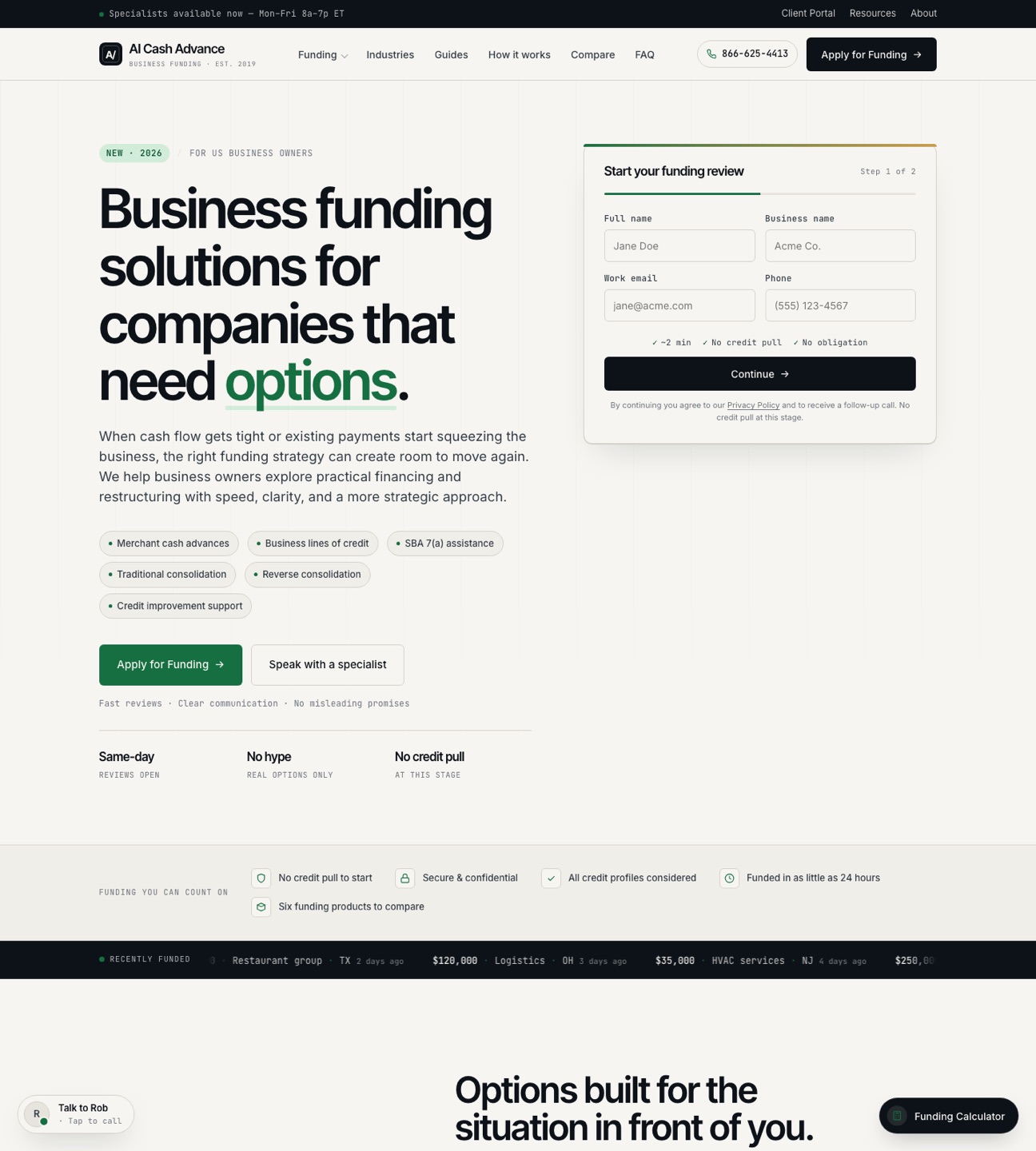 AI Cash Advance — homepage