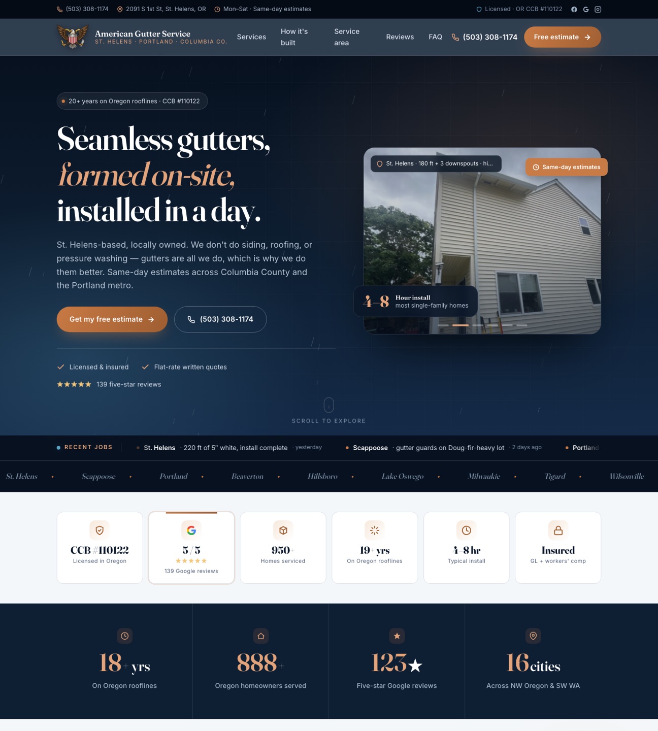 American Gutter Service — homepage