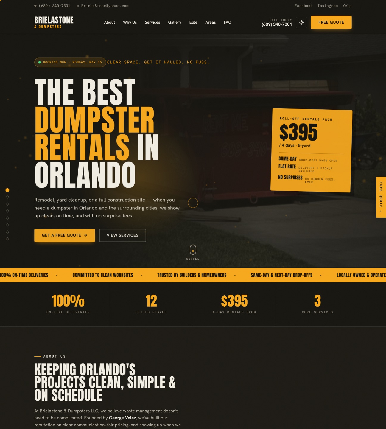 Briela Stone & Dumpsters — homepage