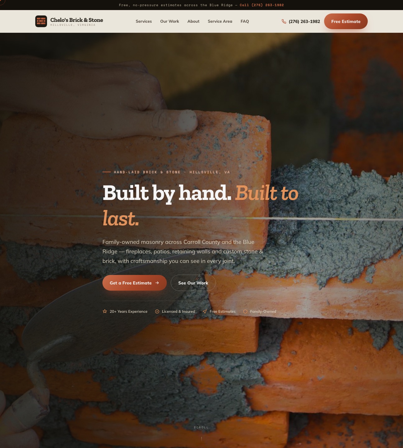 Chelo's Brick & Stone — homepage