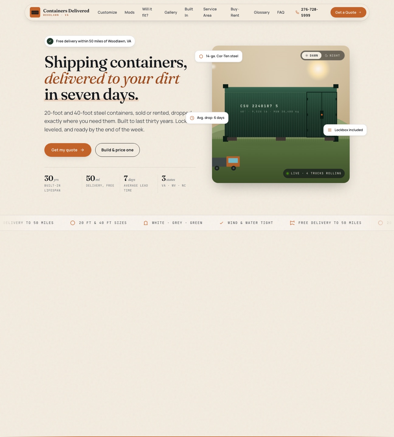 Containers Delivered — homepage