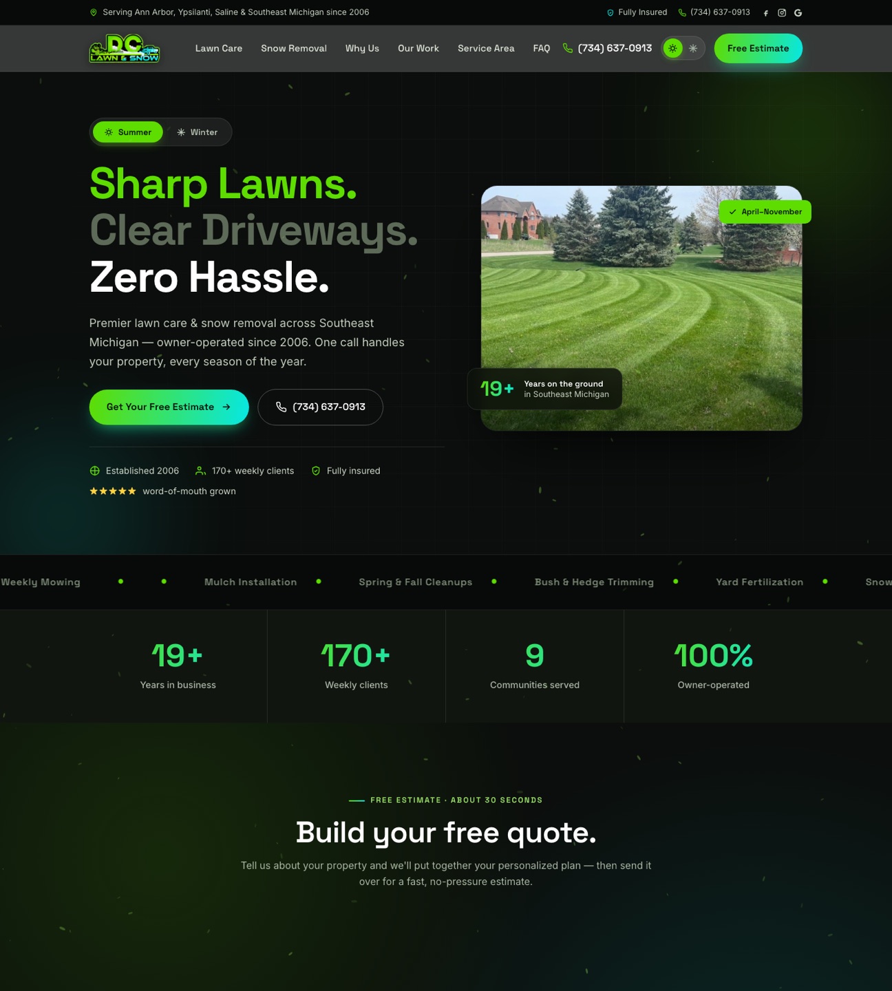 DC Lawn and Snow — homepage