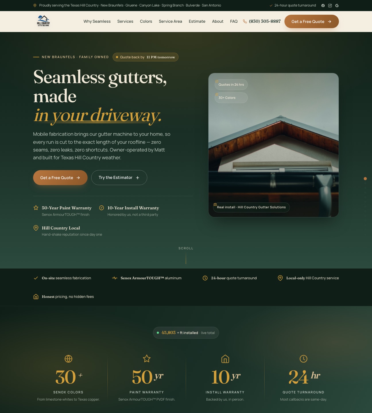 Hill Country Gutter Solutions — homepage