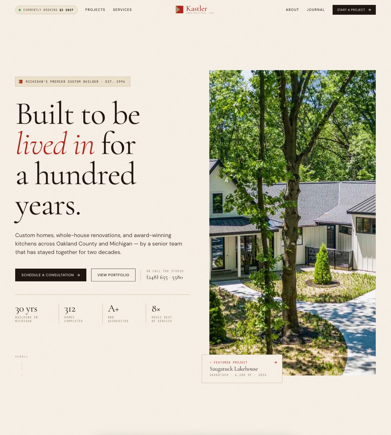 Kastler Construction — v1 — homepage