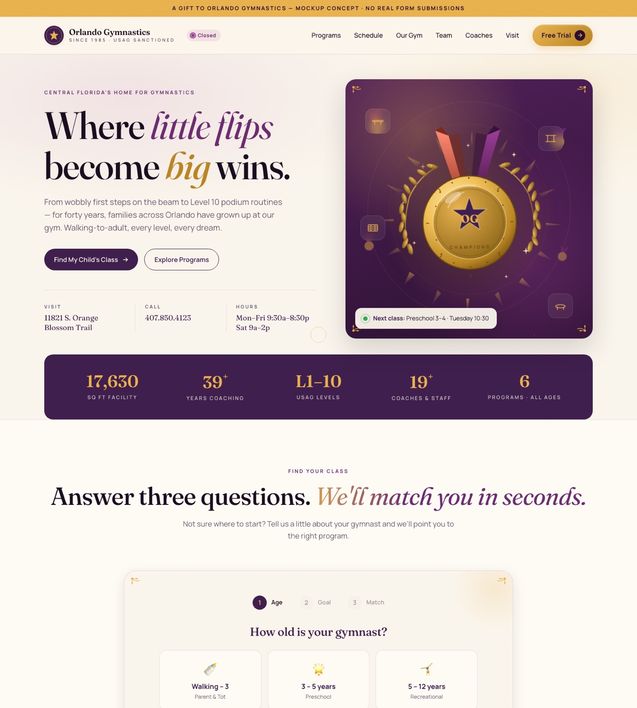 Orlando Gymnastics — homepage