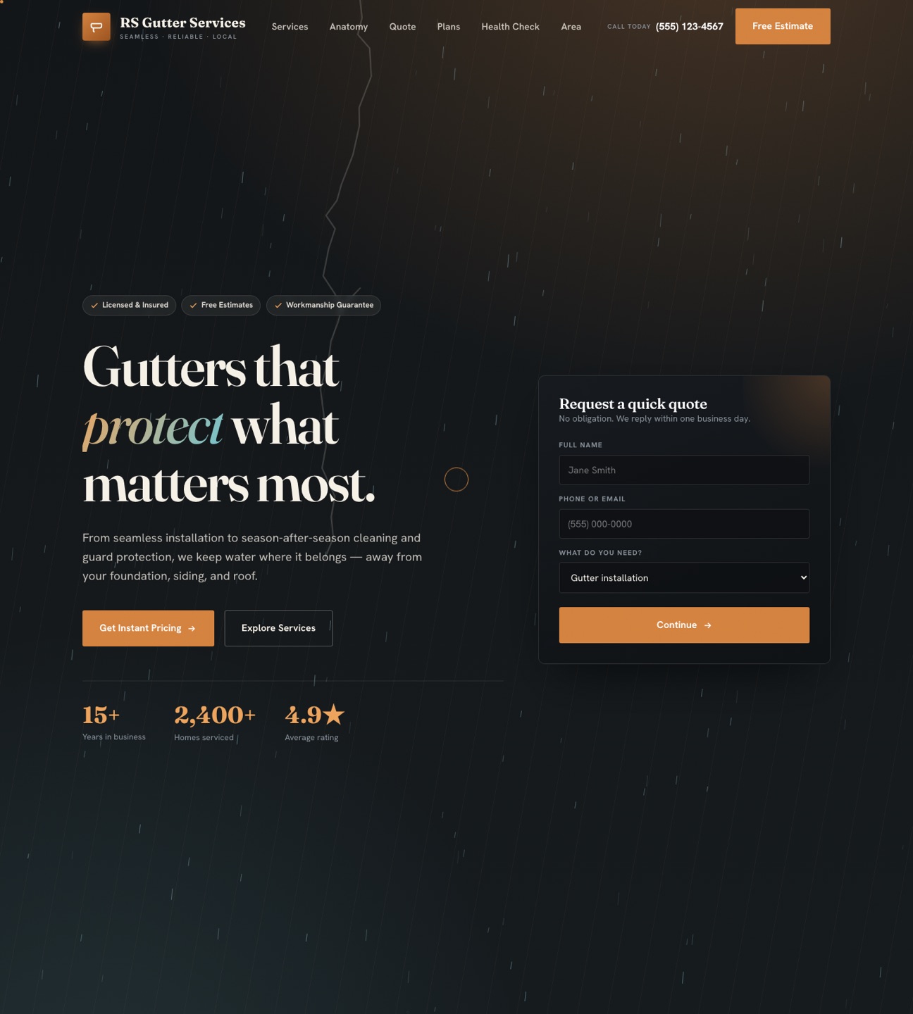 RS Gutter Services — homepage