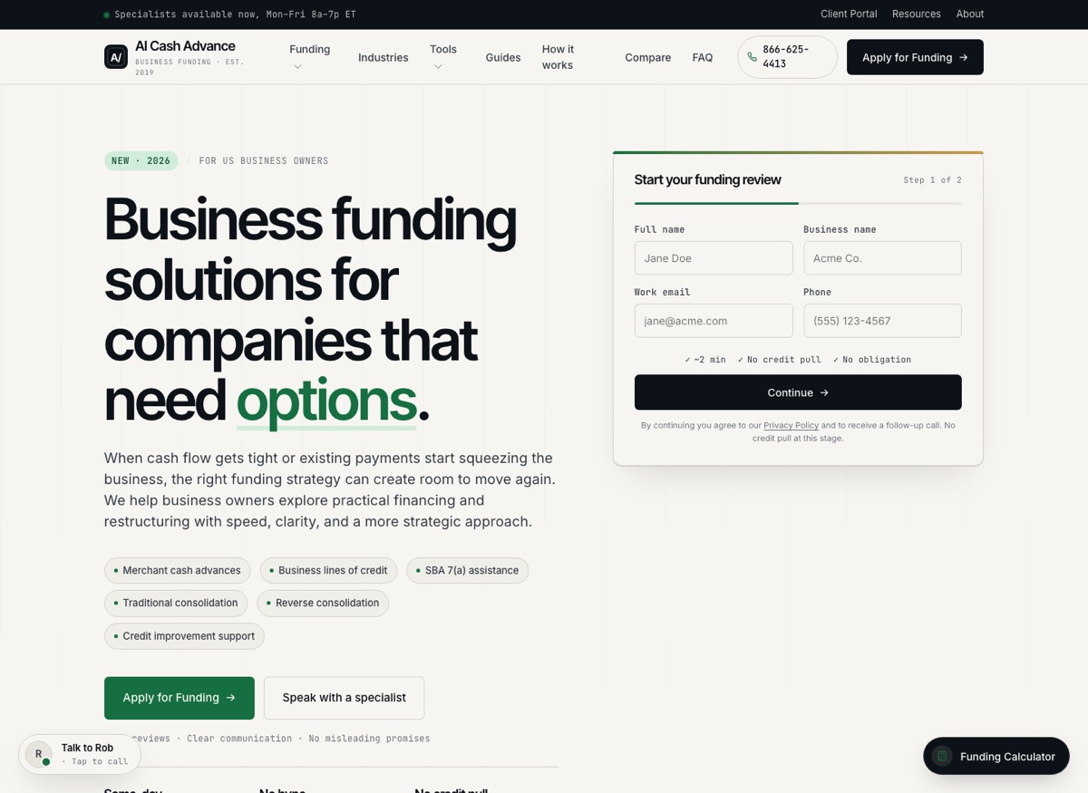 AI Cash Advance website project preview