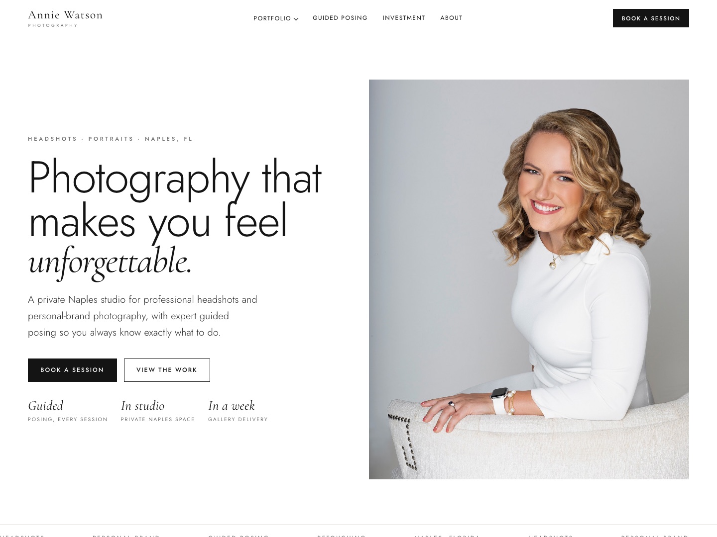 Annie Watson Photography website project preview