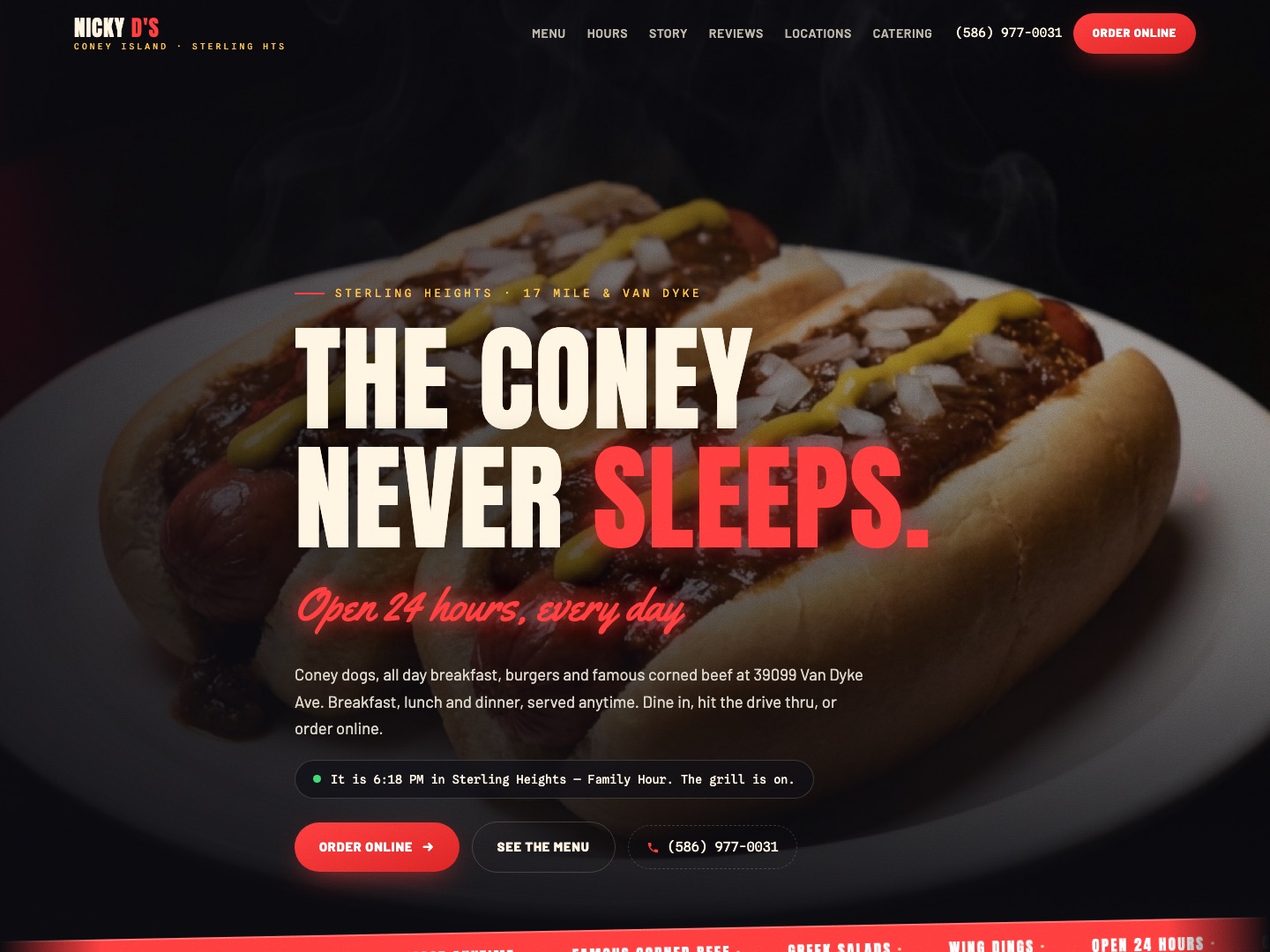 Nicky D’s Coney Island website project preview